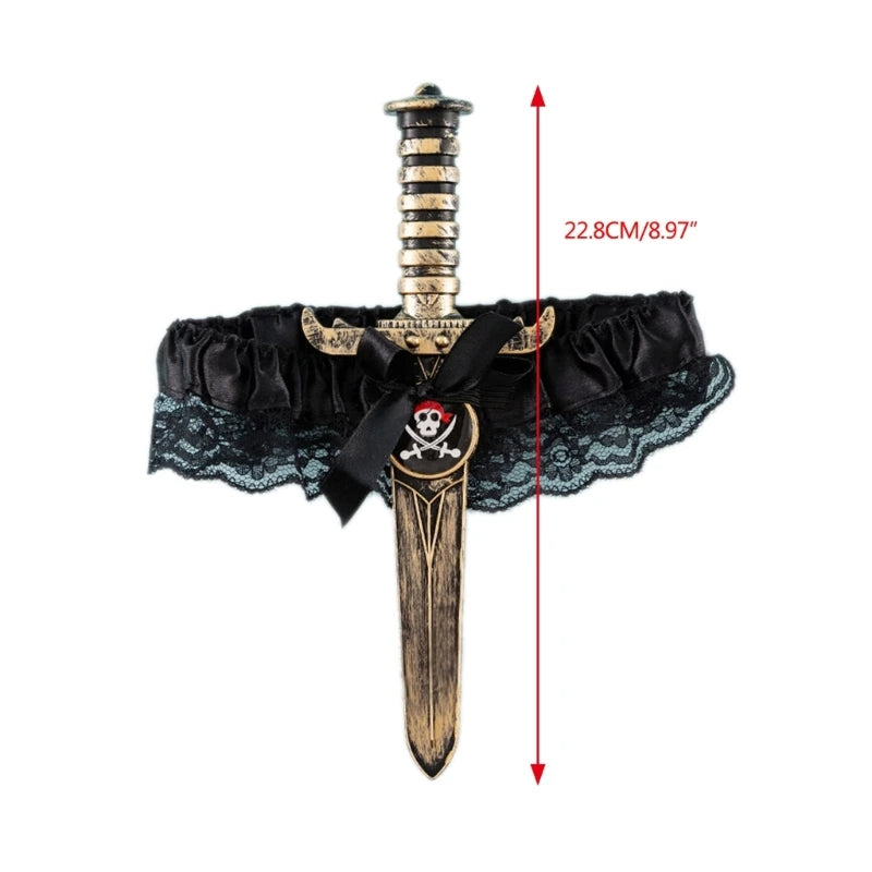 Merched Beca Bowknot Thigh Garter Belt – Red or Black Punk Rebellion Harness