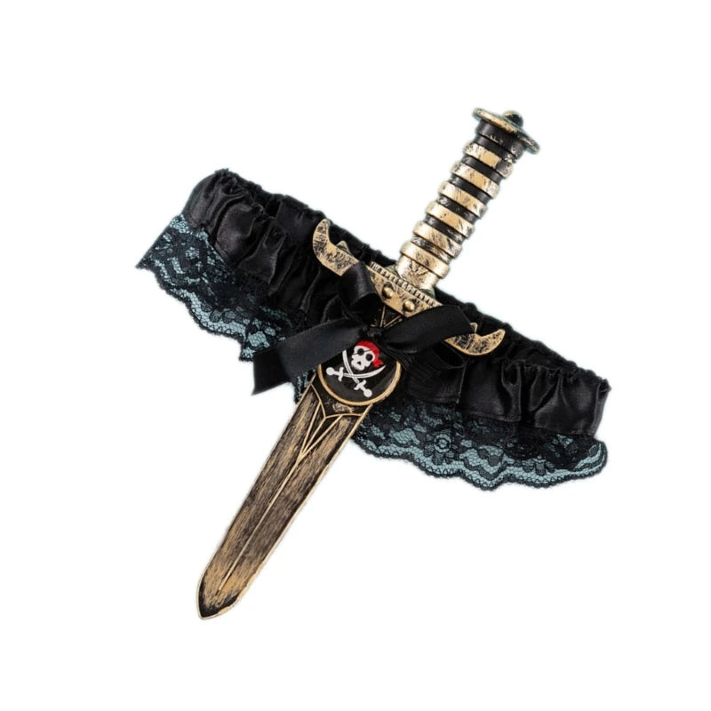 Merched Beca Bowknot Thigh Garter Belt – Red or Black Punk Rebellion Harness